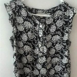 Black and White Floral Top